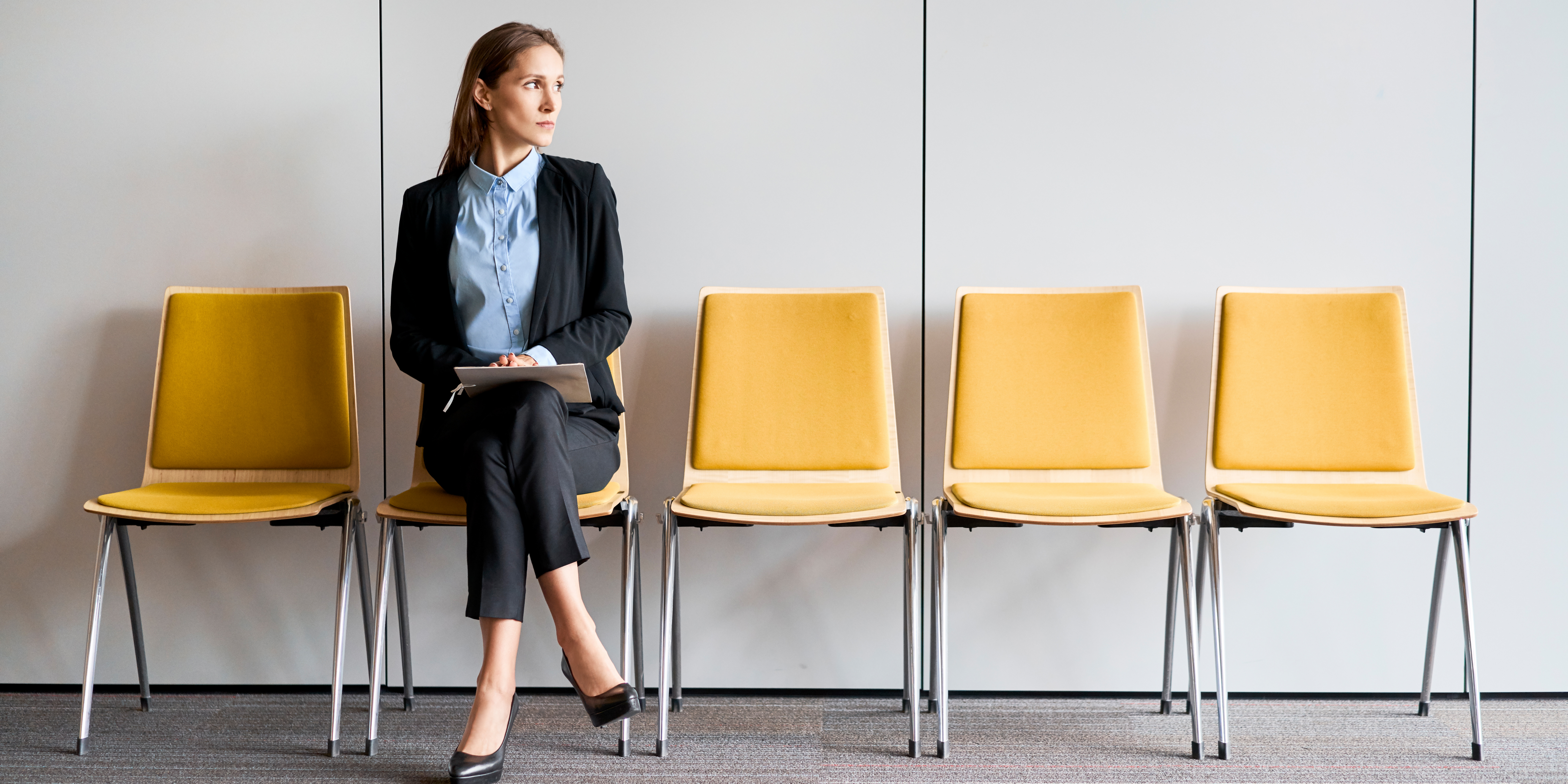Woman waiting for job interview